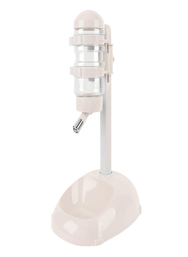 Asixxsix Pet Standing Water Dispenser, Height Adjustable Automatic Water Feeder Food Feeder Bowl, 500ml Dog Water Bottle Dispenser, Dog Cat Feeding Water Bowl Set (Beige) - Image 1